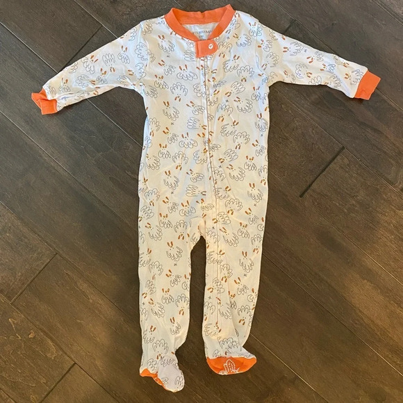 Burt's Bees Baby Other - Burt’s Bees Baby Pajamas Thanksgiving Fall Turkey 6-9 M EUC